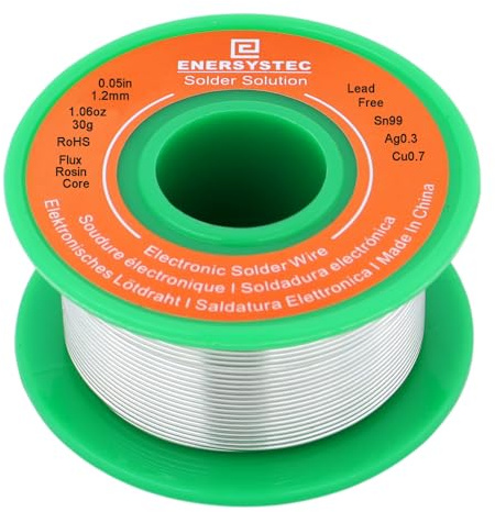 Lead Free Solder Wire Electronics Soldering Wire Fast Melting Easy for Electrical Soldering Rosin Flux Core 1.2mm Diameter 0.05 Alloy Solder Sn99 Ag0.3 Cu0.7 No Lead 30g No Clean Solder Wire
