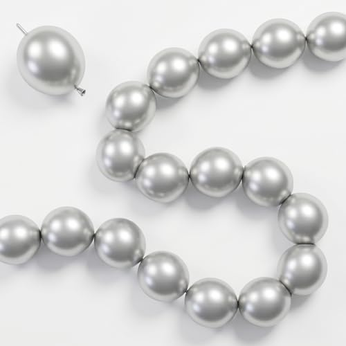 Lot de 60 ballons à maillons argentés avec queue pour arche murale et chaînes de ballons, ballons à liaison rapide pour mariage, anniversaire, fête prénatale, fiançailles, remise de diplôme (15,2 cm)