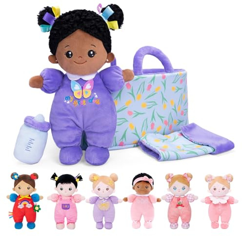 OUOZZZ 25cm Purple Baby Doll Set with Carry Case & Accessories