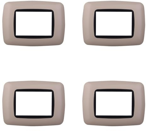 4 Pezzi, Placca compatibile Con Bticino Living, Placche Plastica Bombata 3/4/7 posti, per supporti blu - kit 4 pz
