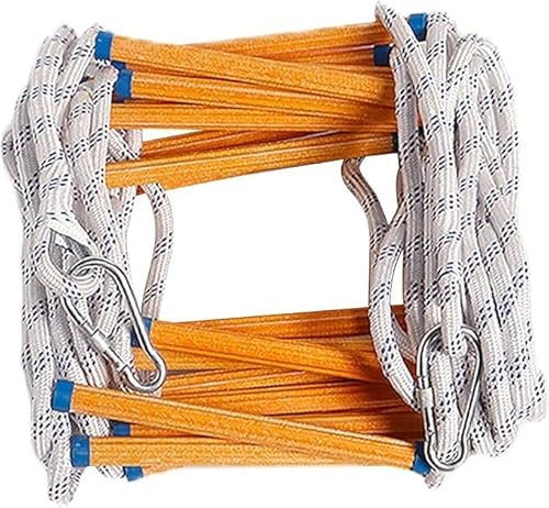 LUMSGN Échelle de Corde avec Mousqueton, échelle de Secours antidérapante, échelle de Secours Robuste pour l'escalade, la Formation et Le Sauvetage (8 m)