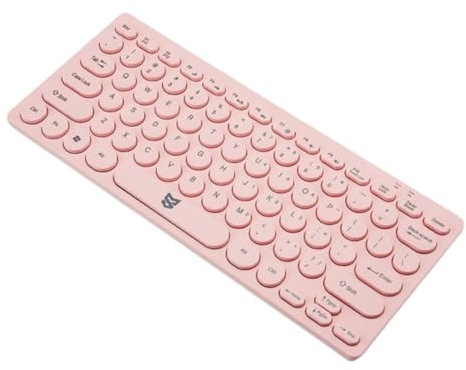 Ronyme Teclado con Cable, silencioso, pequeño, Profesional, práctico, 78 Teclas, USB, Plug and Play, para Ordenador de Escritorio, hogar y Oficina, Rosa