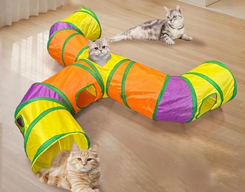 Cat Toy Self-Activity Cat Tunnel, Bird Toy for Cats, 145 x 80 cm, Intelligence Toy for Cats, Interactive Cat Toy, Foldable, Interactive Pet Toy