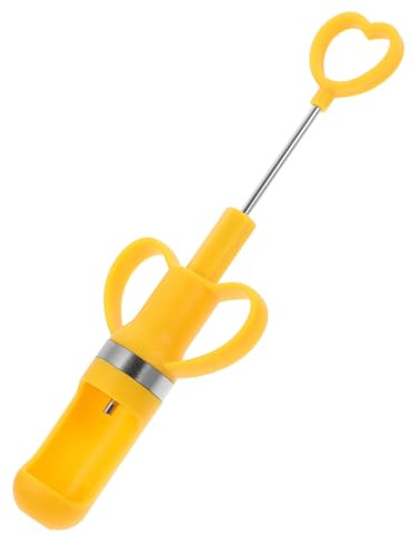 KALLORY Levanoccioli per Ciliegie e Bacche, Utensile Multifunzione in Pp Giallo, Sicuro e Affidabile, per Cucina e Frutta