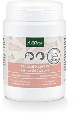 AniForte Premium Salmon Oil for Dogs & Cats, 200 Tablets - 100% Natural Norwegian Fish Oil Supplement With Omega 3, 6 & EPA, DHA & ALA Fatty Acids, For Coat & Skin, Joints & Brain Health