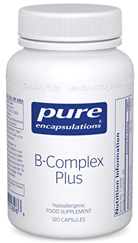 Pure Encapsulations Vitamin B-Complex Plus - B Vitamin Formula with Active Folate - for Cardiovascular Health, Memory, Skin & Hair - 60 Capsules