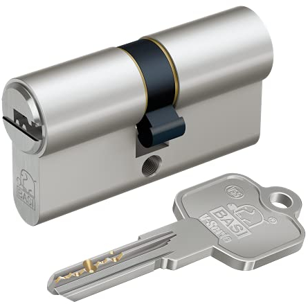 BASI | Cilindro doppio profilo V55 35/40 mm | funzione di emergenza e pericoli | serratura a cilindro | 5 chiavi reversibili e scheda di codice | chiave per trapani | protezione per picking e