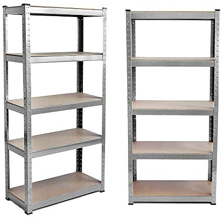 EFANHOME Schwerlastregal | 200x100x50cm | 5 Etagen | Tragkraft bis zu 175kg pro Fachboden | Metallregal Kellerregal Steckregal Lagerregal Werkstattregal Garagenregal | Verzinkt