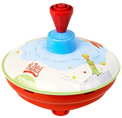 Lena tin Toys 52448 - Brummkreisel Ø13 cm Der kleine Prinz, Metall Kreisel, Schwungkreisel aus Blech, klassischer Pumpkreisel, Blechkreisel mit Spitze, Spielzeugkreisel für Kinder ab 18 Monate
