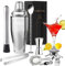 Juego de cócteles de 750 ml, 24 accesorios de bar, barman, amigos, jigger, coctelera Boston, juego de decoración para hombres y mujeres