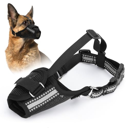 Nobleza - Bozal para Perros, Bozal de Malla Suave para Perros Grandes, Bozal Perro Ajustable, Transpirable y Cómodo, Utiliza para Evitar Que los Perros Muerdan y Ladren (XL)