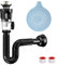 Waschbecken Ablaufgarnitur Kit siphon für küchenspüle mit flexiblem ablaufschlauch und Pop-Up-Filter Abflussstopfen Geruchsdichte Universell Küchen Waschbecken Abfluss Set