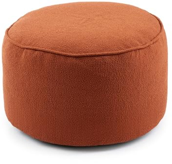 Lumaland Pouf de la Gamme Teddy - Tabouret d'intérieur avec Rembourrage - Fauteuil Compact avec Perles EPS - 3 en 1 : Pouf, Table et Repose-Pieds - Petit et Moelleux - Diamètre : 25 x 45 cm