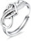 ALEXCRAFT Ring für Damen – Verstellbarer Herz Ring Symbol Infinity Verlobungsring mit Zirkonia Unendlichkeit Promise Ring Zirkonia Silberringe Trauringe Hochzeitsringe Antragsring Ringe