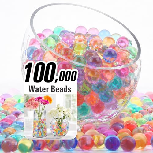 Awrmoo 10 000 vattenpärlor färgglada, vattengel gelé pärlor för vaser, flotande ljus, bröllop mittpunkt, juldekoration, blomsterarrangemang, heminredning
