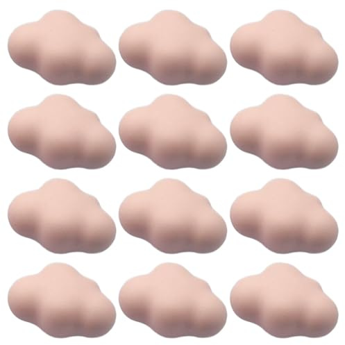 12 pcs Poignées d'armoire en céramique mignonnes en forme de nuage pour cuisine, boutons roses pour porte, poignées de tiroir pour chambre d'enfant, placard, commode, meuble de chambre et bureau