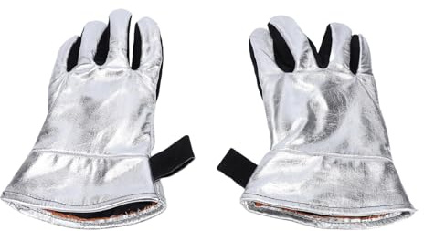 Garsent Gants de Soudage, Gants de Soudeur en Cuir Ignifuges, Gants de Grillades Ignifuges Résistants à la Chaleur de 400 °C pour le Gril, le Soudage, la Cuisson au Barbecue, la