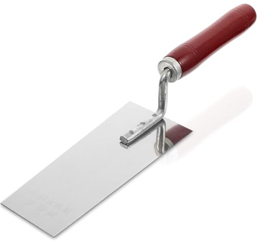 Hoement Truelle Acier Inoxydable avec Manche Bois Spatule Enduire Haute Résistance Grattoir Peinture Polyvalent pour Maçons et Bricoleurs