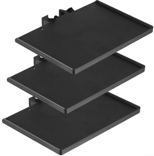 Förpackning med 3 mikrofonstativ ljudkortbrickor idealiska för att hålla tillbehör nära under inspelningar och för live-shower (24 x 17,5 cm)