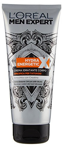 L'Oréal Paris Men Expert Crema Corpo Uomo Hydra Energetic X Crema Specifica per Tatuaggi, 200 ml