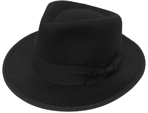 I LOVE FANCY DRESS LTD Sombrero de Gangster Negro con Lazo para Adulto - Temático Años 1920 (58CM)