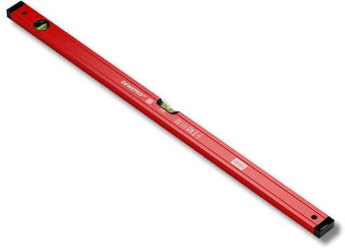 DEWEPRO® Profi Wasserwaage Aluminium - rot - Länge: 180cm 1,8m - Messtoleranz: 0,5mm/m