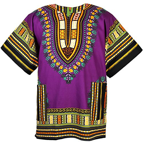 CHAINUPON African Dashiki Cotton Shirt Tribal Festival Boho 60's 70's Hippie Kaftan
