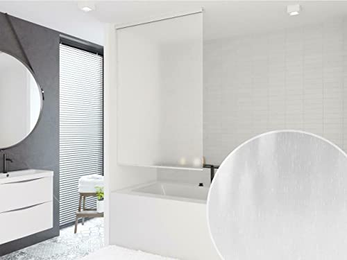 KSHANDEL24 MAßANFERTIGUNG HALB-Kassetten DUSCHROLLO Modell Milky Drops! DUSCHVORHANG LÄNGE UND BREITE NACH Wunsch! (bis 160 cm, bis 400 cm)