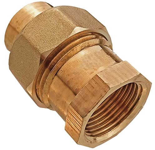 MegaHaustechnik Löt Fitting 4330G Verschraubung flachdichtend i-IG Muffe zum Löten für Kupfer Rohr Außendurchmesser 15mm mit 1/2 Rohr Zoll Innengewinde Anschluss Trinkwasser geeignet Gewinde