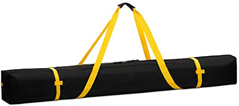 Navaris Borsa Porta Sci 170 cm - Sacca Portasci per 1 Paio di Sci e 2 Bastoni - Custodia con Tracolla per Sci da Pista Fondo Carving - Nero Giallo