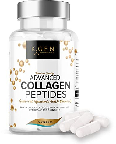Pure Collagen Supplements Capsules Grass Fed Advanced Multi Collagen Peptides | Collagen Powder Pills for Hair, Skin, Nails, & Joints for Women & Men by K GEN