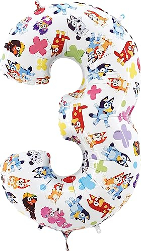 Toyland® 26 Inch Bluey & Bingo Number Foil Balloon - Kids Party Balloons - Number 1-6 Available