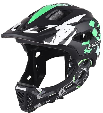 Lixada Casco da Ciclismo per Bambini, Staccabile Integrale con Mento Rimovibile. Casco Sportivo per MTB, BMX, Skateboard e Scooter per Ragazze e Ragazzi