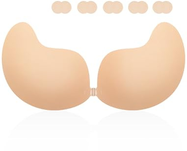 Reggiseno Invisibile, Reggiseno Adesivo, Coppe Adesive Seno, Push Up Copricapezzoli Sticky Bra, Riutilizzabile Silicone Adesivo Traspirante Invisibile Reggiseni Senza Spalline con Copricapezzoli