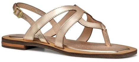 Geox D Sozy QC C - Sandalo Scorrevole Donna, Lt Gold,