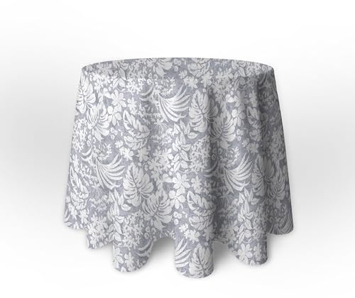 LaFábricadelasTelas - Hecho en España. Falda,faldón o Ropa de Mesa Camilla Redonda Mandala Primavera Verano Loneta Estampada algodón, Faldón Faldilla enagüilla (Gris, 90)