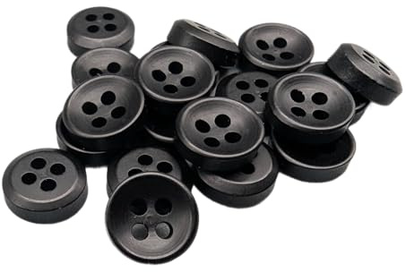 BOTIBOTON - 50 boutons pour chemises aux 12 couleurs MATE - Bouton de mercerie pour coudre, manteau, bebè - 4 trous de 2 mm - Fabriqué et expédié depuis l'Espagne - couleur Noir, taille 8 mm