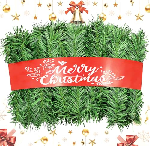 Christmas Garland - 54FT Christmas Garlands Set Artificial Green Plant Garland for Festival Wedding Party Hotel Shopping Mall Staircase Fireplace Decoration(Christmas Decoratins/Gifts)