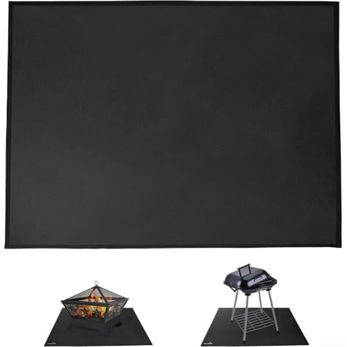 Alfombrilla resistente para barbacoa de 100 x 152 cm, ignífuga, resistente al calor, almohadilla de cocina al aire libre, impermeable, fibra de vidrio a prueba de aceite, para patio, terraza, mesa y