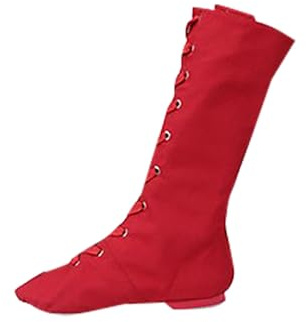 Generisch Baskets de danse pour femme Line Dance Ballerina Sneakerbuty Damskie Semelle noire Lacets Chaussures de loisirs avec bottes longues élégantes et sportives Ballerines hautes orthopédiques en