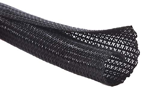 Alex Tech 10ft - 3/4 inch Cord Protector Wire Loom Tubing Cable Sleeve Split Sleeving For USB Cable Power Cord Audio Video Cable – Protect Cat From Chewing Cords - Black