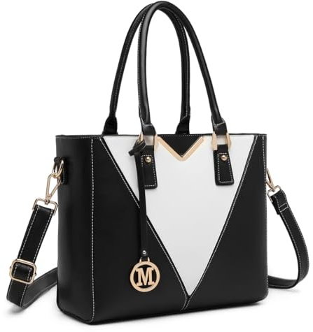 Miss Lulu Damen Handtasche Mittelgroß PU Leder Tasche Schultertasche Tote Shopper mit Umhängetasche, Elegant Größe für Arbeit Reisen Business