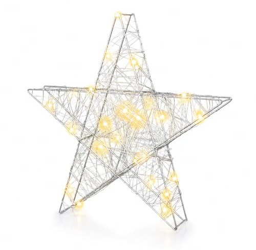 Status Star LED Wire Star | 30 Warm White LED Star Light | Battery Operated Light | STEYRBWW6