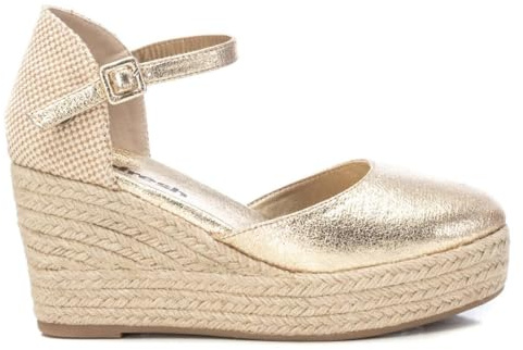 REFRESH - Sandalias con Cuña Mujer Oro - Calzado Cómodo y Versátil - Moda casual - Modelo 17195801 (Talla 39)