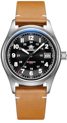 ADDIESDIVE Montre Automatique pour Homme - 200 m - Ceinture Noire, Ad2048black, Bracelet