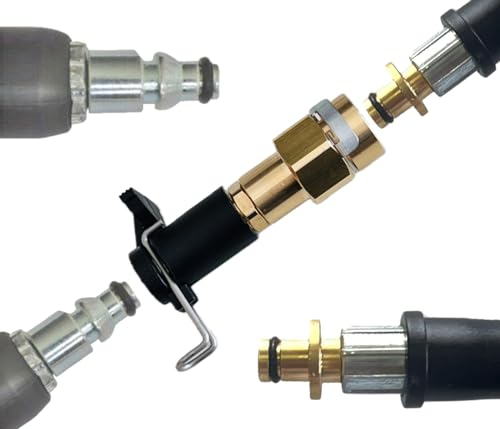 M&M Smartek Hochdruck Schlauchverbinder Connector für/kompatibel zu Kärcher 10mm Stecknippel HD HDS auf kompatibel zu Nilfisk STIHL KEW Alto bis 160bar / 60°C