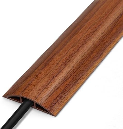 6FT Cord Covers, Walnut Wood Floor Cable Management - Protects Cords, Cavity: 0.47 x 0.24