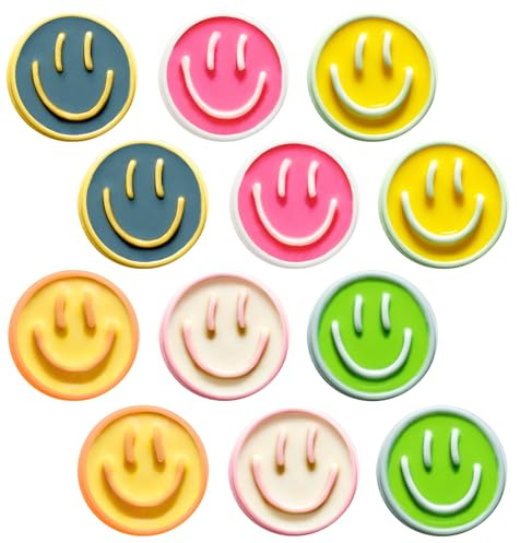 DIFIT Imanes Nevera Resina con Sonrisas Imanes Pizarra Magnetica, 12 Piezas