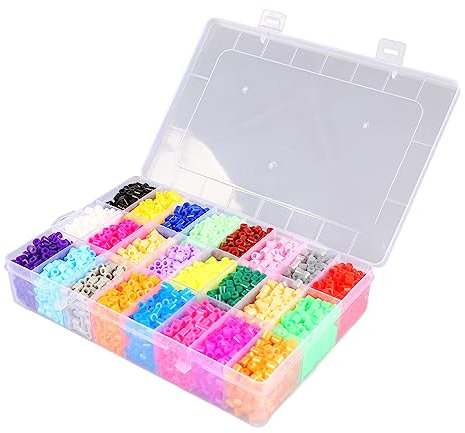 24-farbiges Bügelperlen-Set, Perlenset in Satten Farben mit Aufbewahrungsbox, Tolles DIY-Bastelhandwerk für, PVC-Material