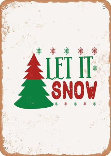 Blechschilder Let It snow - 4 - Vintage Rusty Look sprüchen wandkunst home deko